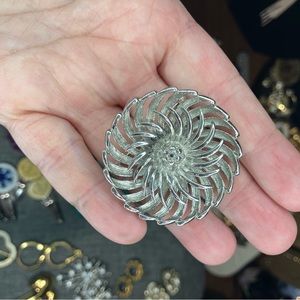 Vintage brooch silver tone